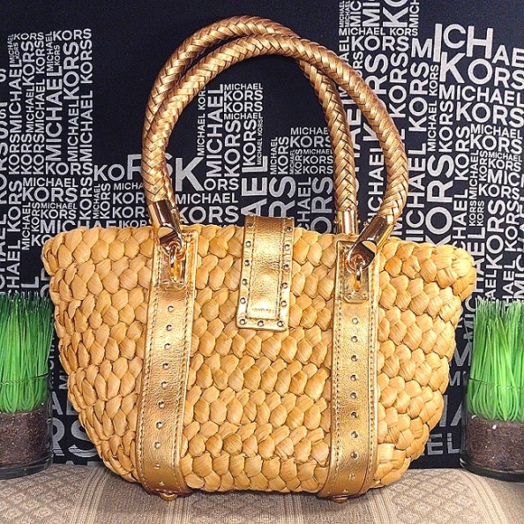 MICHAEL Michael Kors Wicker & leather Studded Sachel - Picture 4 of 16